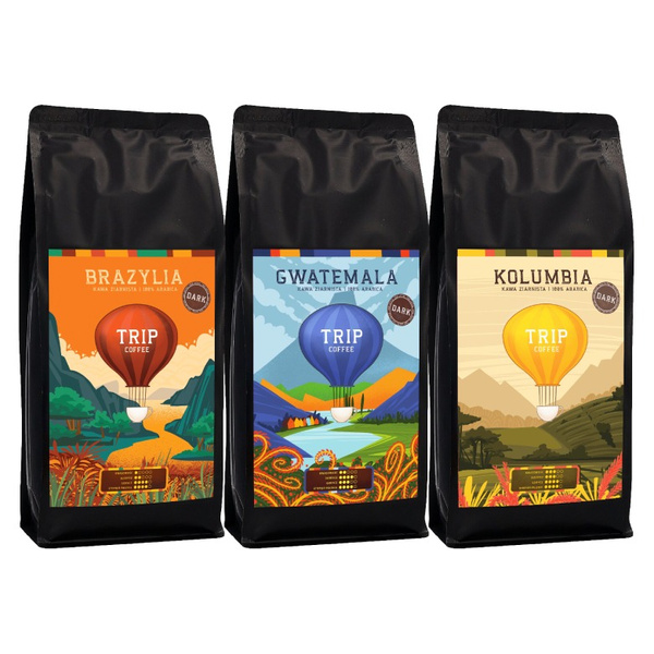 ZESTAW - Kawa ziarnista Trip Coffee DARK 3x1kg