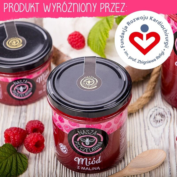 Miód z maliną Nasza Pszczelarnia 420g