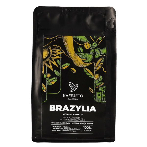 Kawa ziarnista Kafejeto Palarnia Brazylia Monte Carmelo ESPRESSO 250g
