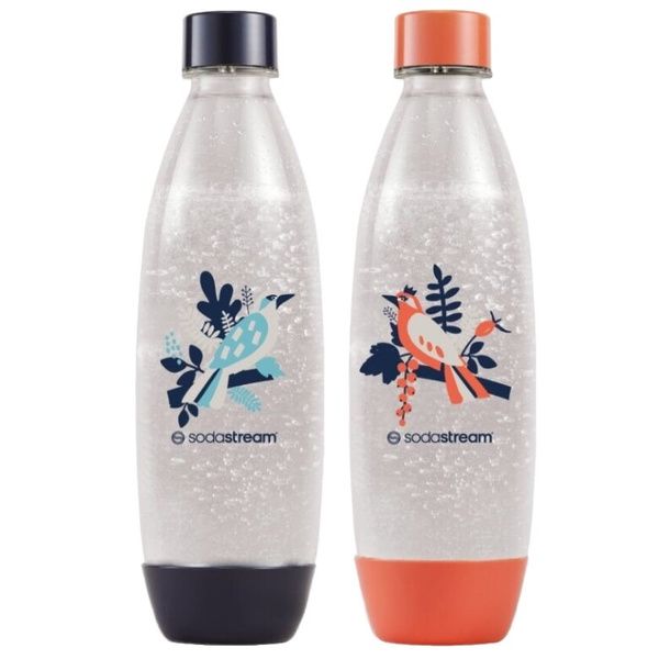 Butelki SodaStream Fuse Birds 2x1L - Niebieska i koralowa