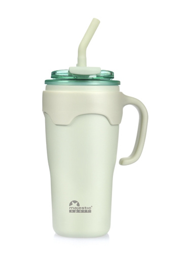 Kubek termiczny ze słomką Majestic Sport Jelly 650ml - Zielony - opinie w konesso.pl