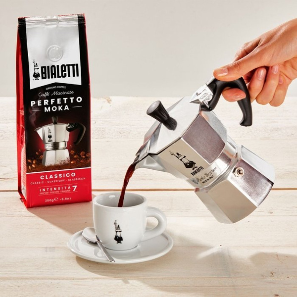 ZESTAW - Kawiarka BIaletti Moka Express 3TZ + Kawa mielona Bialetti Perfetto Moka Classico 250g