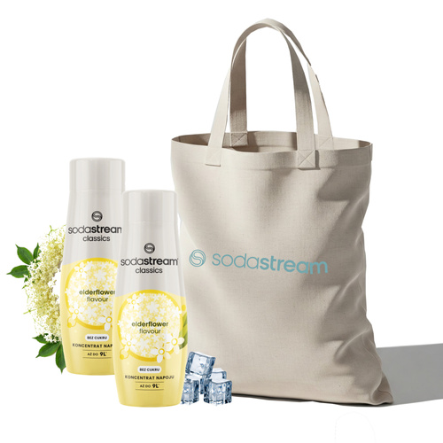 Zestaw Syrop SodaStream Kwiat Czarnego Bzu 2x440 ml - Bez Cukru + Torba