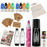 ZESTAW Saturator do wody gazowanej SodaStream Terra - Czarny + 2 butelki + książka + Syrop SodaStream Pepsi Mango + torba + 8 próbek + Karty do Gry