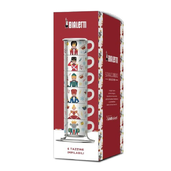 Zestaw 6 kubków na stojaku Bialetti Nutcracker - NIEDOSTĘPNY