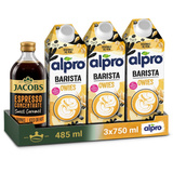 ZESTAW - Napój ALPRO Barista Oat Owsiane 3x750 ml + Koncentrat kawowy Jacobs Espresso Concentrate Sweet Caramel 485ml