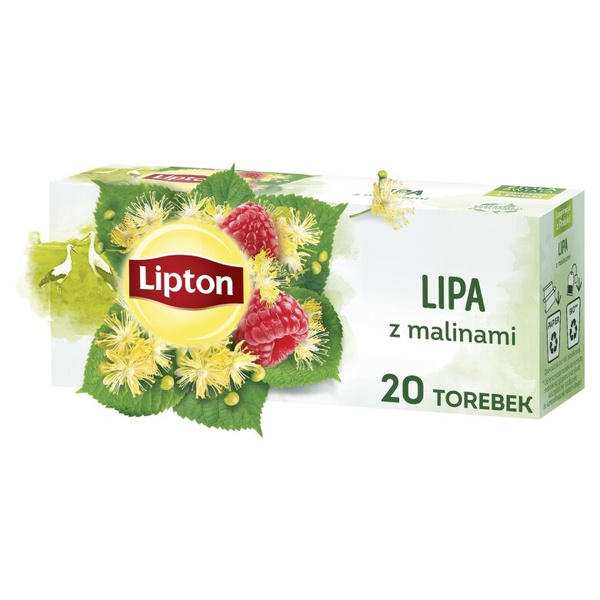 Herbatka ziołowa aromatyzowana Lipton Lipa z malinami 20x0,9g