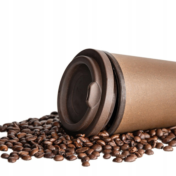 Kubek termiczny z fusów kawowych BIOFFEE 350ML - Brązowy ciemny