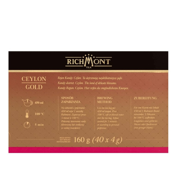 Czarna herbata Richmont Ceylon Gold - 40x4g