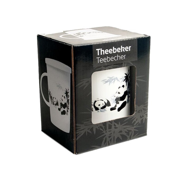 Porcelanowy kubek z zaparzaczem do herbaty Panda Brown House&Tea 300ml – NIEDOSTĘPNY