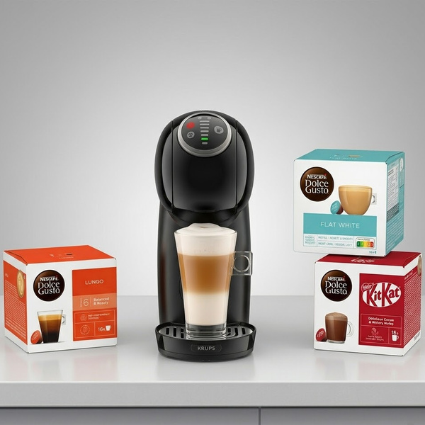 Ekspres na kapsułki Dolce Gusto KRUPS Genio S Plus Black KP340810 + 3 OPAKOWANIA KAPSUŁEK GRATIS