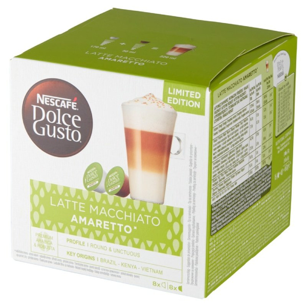 Kapsułki Nescafé Dolce Gusto Latte Macchiato Amaretto 16 sztuk - NIEDOSTĘPNY 
