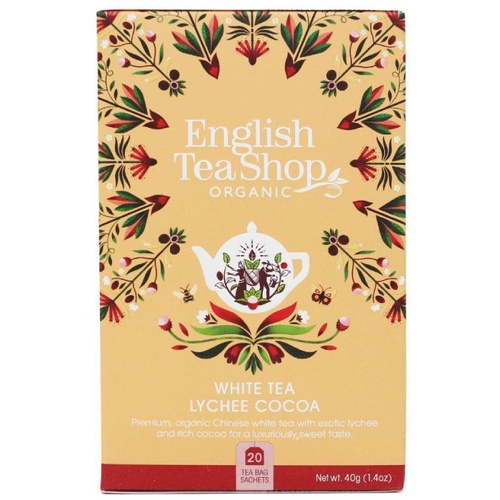 Biała herbata English Tea Shop White Tea Lychee Cocoa 20x2g