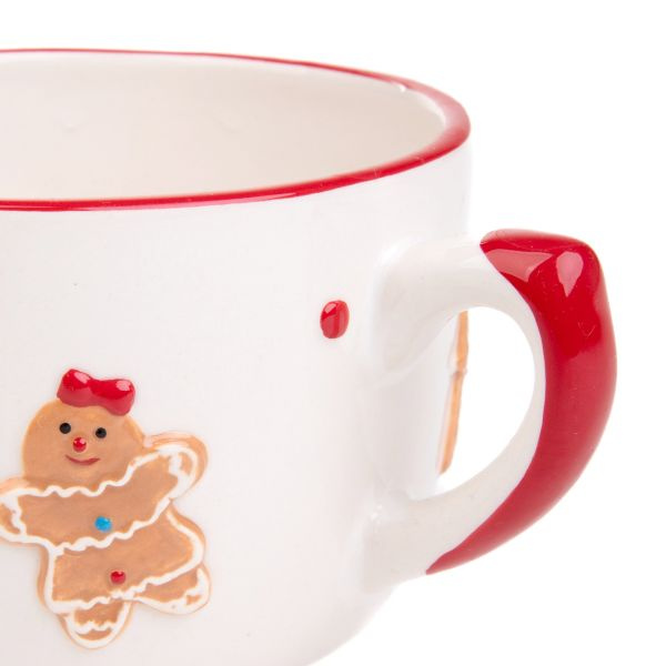 Kubek Świąteczny z uchem Homla BISCOTTO 600ml - Biały - NIEDOSTĘPNY