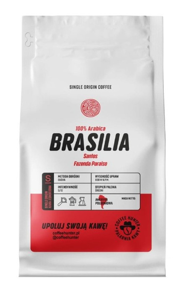 Kawa ziarnista COFFEE HUNTER Brazylia Santos Fazenda Paraiso 1kg