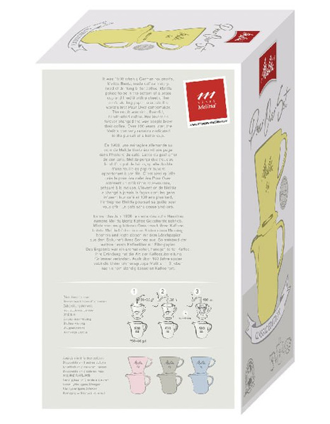 Melitta zestaw Porcelanowy Drip 1x4 + dzbanek - Żółty 