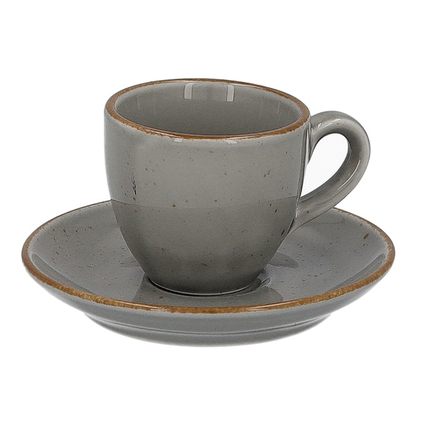 Filiżanka ze spodkiem Lubiana Aida ART 80 ml - Szara