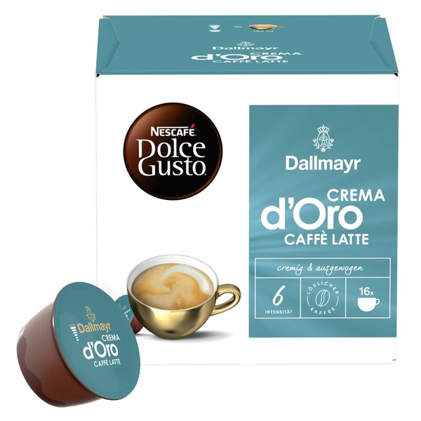 OUTLET - Kapsułki NESCAFÉ® Dolce Gusto® Dallmayr Crema d'Oro Caffè Latte 16 sztuk