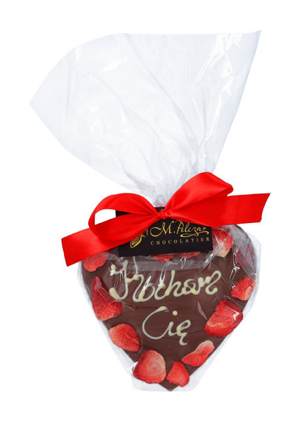 Serce z mlecznej czekolady M.Pelczar Chocolatier z napisem Kocham Cię 130g