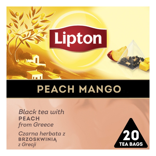 Herbata czarna aromatyzowana Lipton Brzoskwinia i Mango 20x1,8g - opinie w konesso.pl