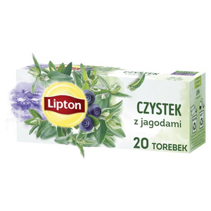 Suplement diety herbatka ziołowa aromatyzowana Lipton Czystek z jagodami 20x1g – NIEDOSTĘPNY