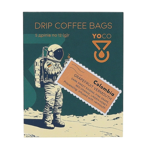 Drip Bag Coffee YoCo Coffee Colombia Grapefruit Vermouth 5x12g