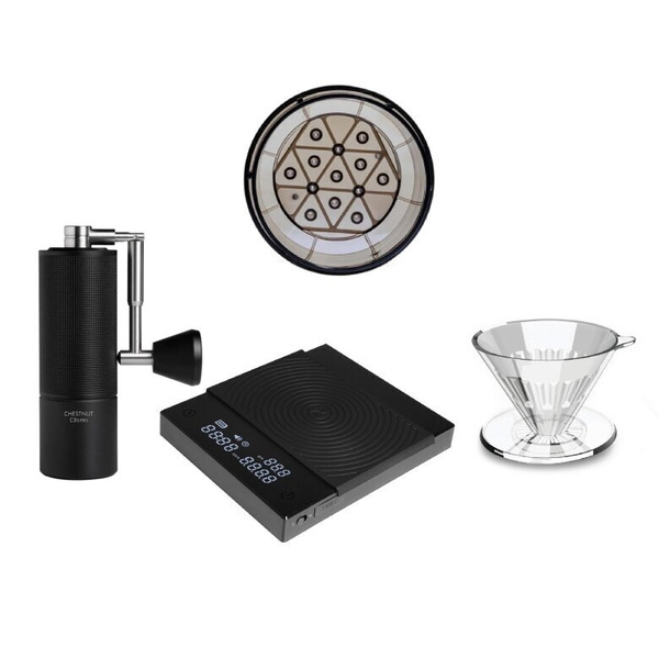 ZESTAW Timemore - Młynek, waga, dozownik kropelkowy i dripper