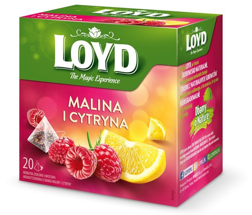 OUTLET - Herbata owocowa Loyd Malina i cytryna 20x2g - opinie w konesso.pl