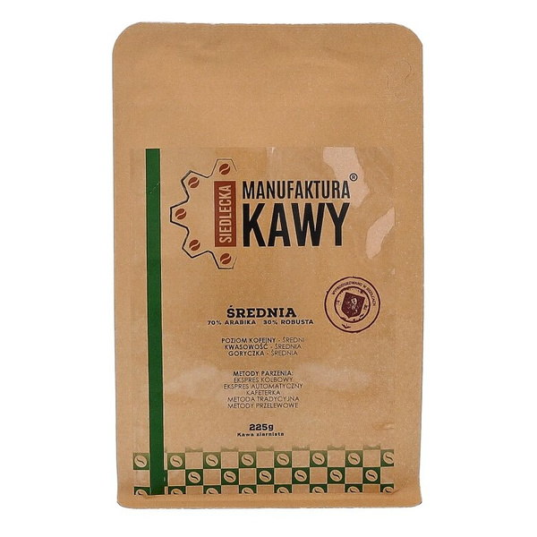 Kawa ziarnista Siedlecka Manufaktura Kawy Mieszanka Średnia 225g