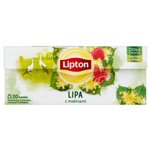 Herbatka ziołowa aromatyzowana Lipton Lipa z malinami 20x0,9g