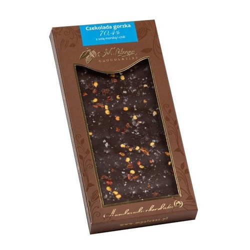 Gorzka czekolada M.Pelczar Chocolatier z solą morską i chili 85g