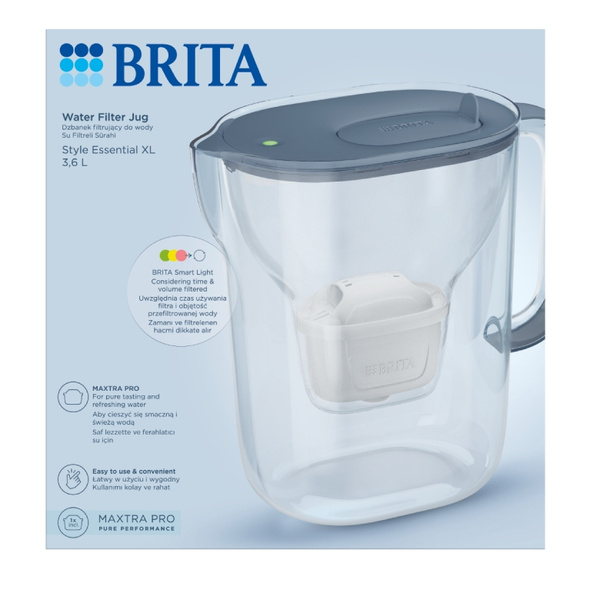 Dzbanek filtrujący BRITA Style Essential XL 3,6 L + wkład MAXTRAPRO Pure Performance - Ciemnoniebieski