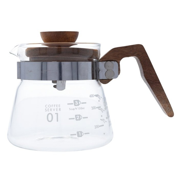 Szklany server z drewnianą rączką AVX RIO V60 400 ml – NIEDOSTĘPNY