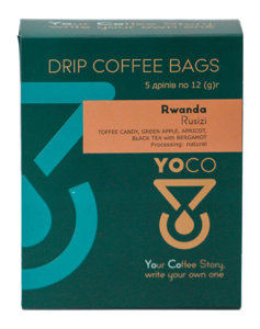 Drip-Bagi YoCo Coffee Rwanda Rusizi Natural 5x12g - NIEDOSTĘPNY - opinie w konesso.pl