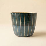 Ceramiczny kubek w paski POTPOTSTUDIO 180ml - Turkusowy