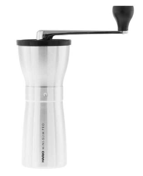 HARIO Ceramic Coffee Mill Mini-Slim PRO Silver - ręczny młynek do kawy