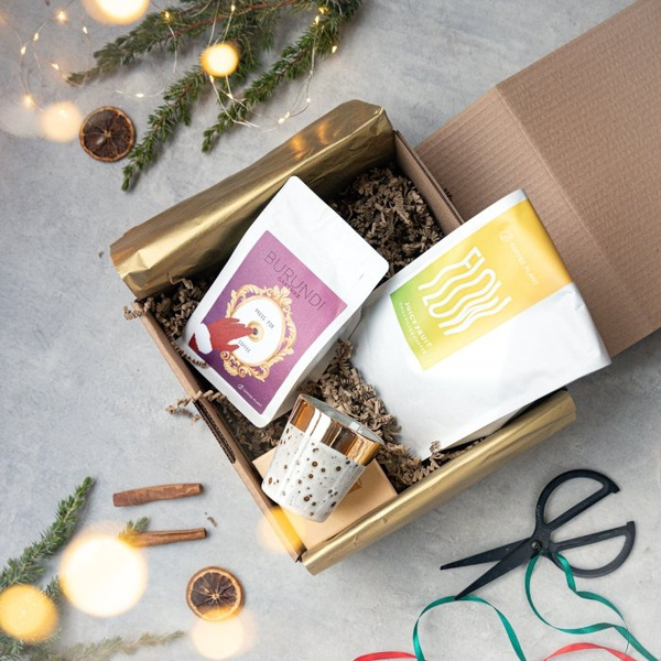 Zestaw prezentowy COFFEE PLANT ze złoconym kubkiem - NIEDOSTĘPNY