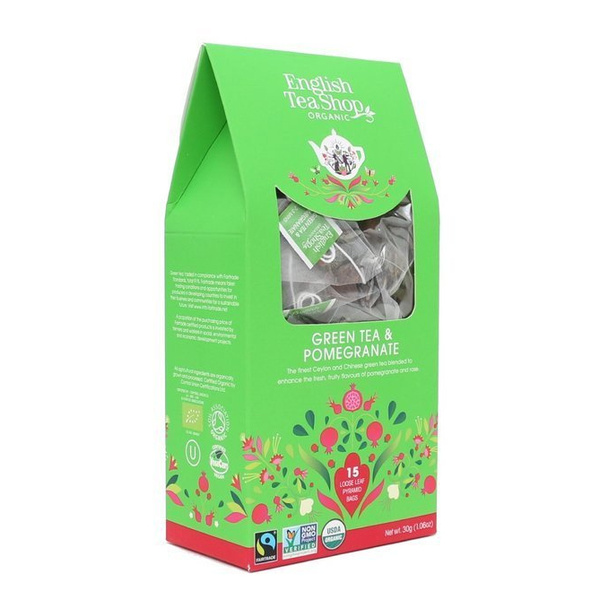 Zielona herbata English Tea Shop Green Tea & Pomegranate 15x2g