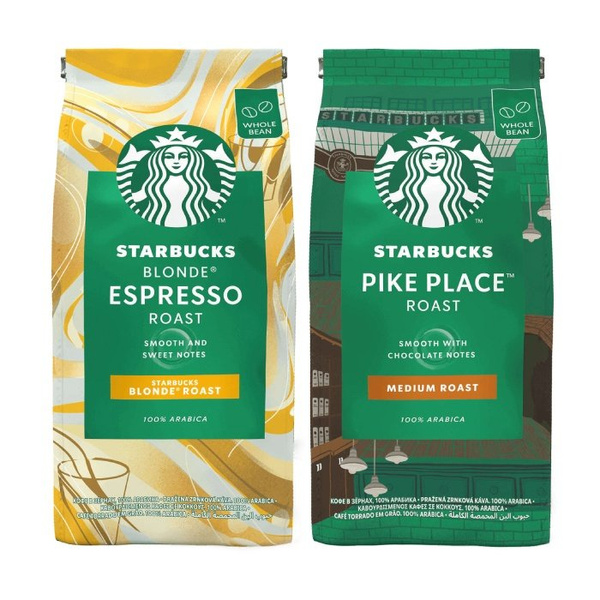 ZESTAW - Kawa ziarnista STARBUCKS® Blonde Roast Espresso 450g + Kawa ziarnista STARBUCKS® Pike Place Roast 450g