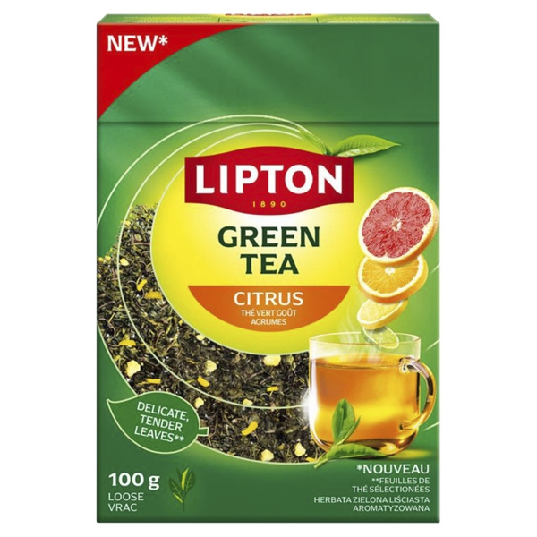 Herbata zielona liściasta Lipton Citrus 100g