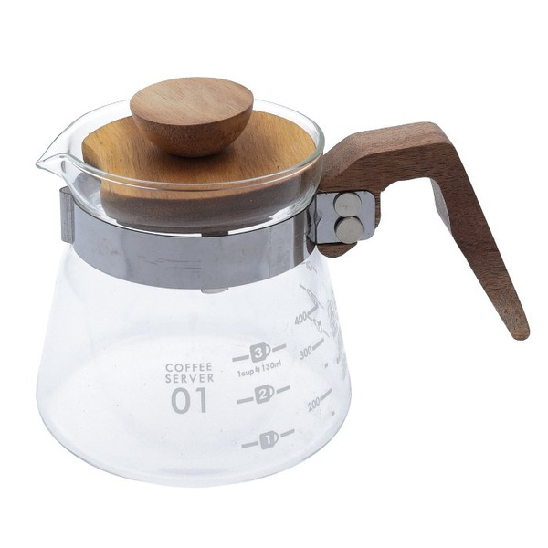 Szklany server z drewnianą rączką AVX RIO V60 400 ml – NIEDOSTĘPNY