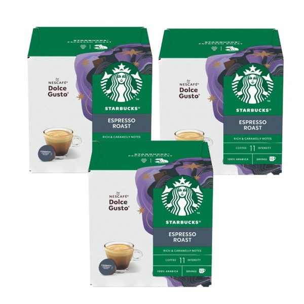 ZESTAW Kapsułki Nescafé Dolce Gusto STARBUCKS® Espresso Roast 3x12 sztuk