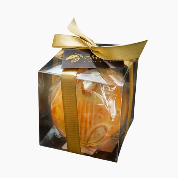 Czekoladowa bombka na choinkę ręcznie malowana M.Pelczar Chocolatier 35g – NIEDOSTĘPNY