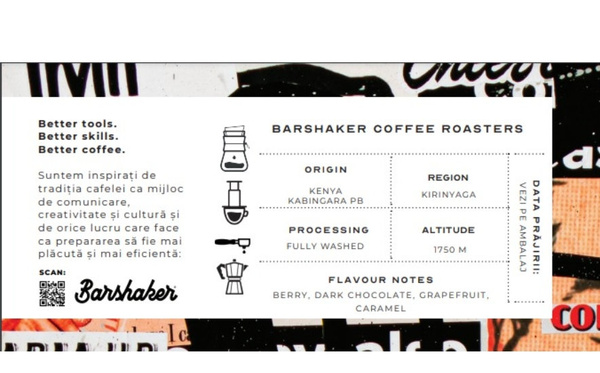 Kawa ziarnista Barshaker Kenya Kabingara PB OMNIROAST 1kg – NIEDOSTĘPNY