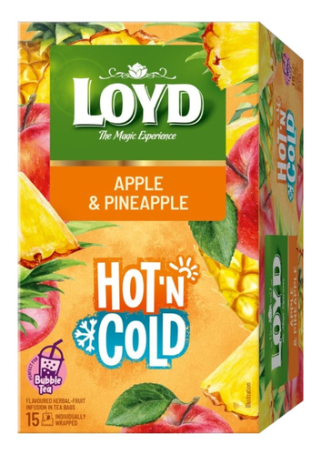 Herbata owocowa LOYD Hot&Cold - Jabłko i ananas 15x 2g - opinie w konesso.pl