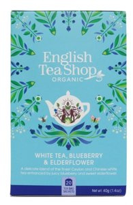 Biała herbata English Tea Shop White Tea Blueberry Elderflower 20x2g