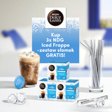 ZESTAW - Kapsułki Nescafé Dolce Gusto Iced Frappe 3x16 sztuk + metalowe słomki GRATIS