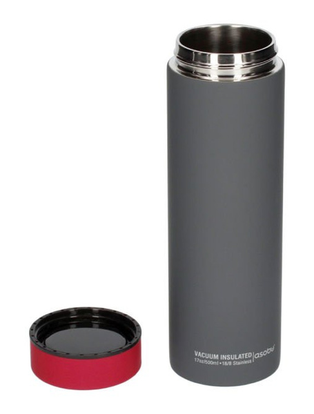Asobu Le Baton Travel Bottle - szaro-czerwona butelka termiczna 500 ml - NIEDOSTĘPNY