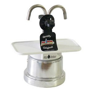 Kawiarka Top Moka Mini 2 filiżanki - srebrno biała