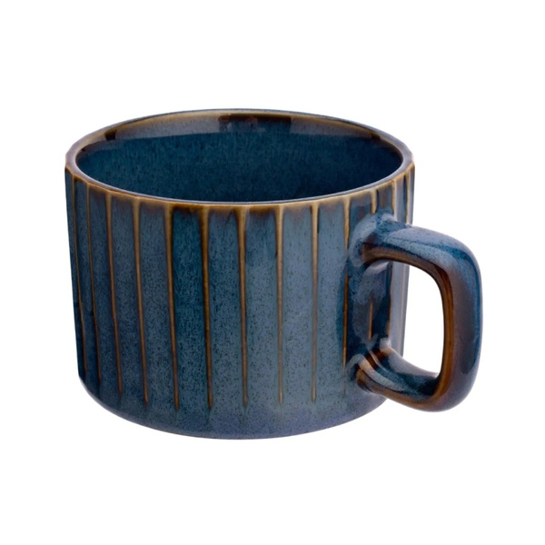 ZESTAW - Filiżanki Atom Design Reactive Stripes NBC 220ml Granatowe - 6 sztuk